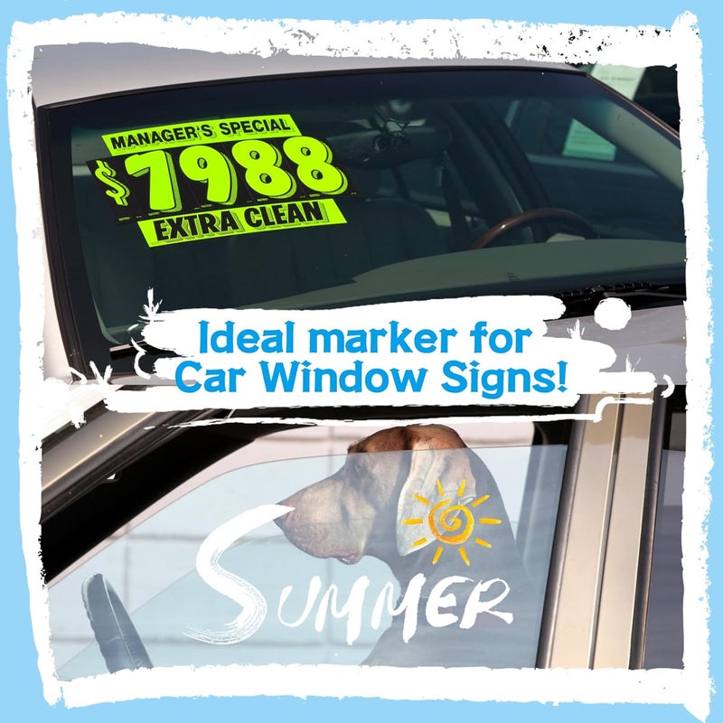 Timart Window Markers, Jumbo Liquid Chalk Markers for Rock Painting, Poster, Blackboard, Stone, Ceramic, Glass, Wood, Canvas, Wide Tip 10mm, 8 Colors - Image 5